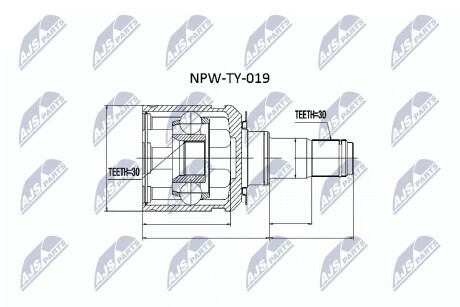 ШРКШ внутр. Toyota LC120 FR R/L IN 02- NTY NPW-TY-019