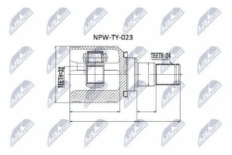 ШАРНИР РАВНЫХ УГЛОВЫХ СКОРОСТЕЙ NTY NPW-TY-023