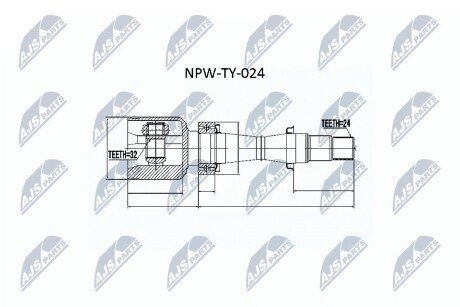 ШАРНИР РАВНЫХ УГЛОВЫХ СКОРОСТЕЙ NTY NPW-TY-024