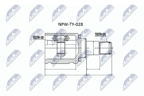 ШАРНИР РАВНЫХ УГЛОВЫХ СКОРОСТЕЙ NTY NPW-TY-028