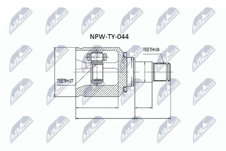 ШАРНИР РАВНЫХ УГЛОВЫХ СКОРОСТЕЙ NTY NPW-TY-044 (фото 1)