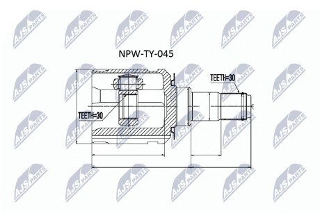 ШАРНИР РАВНЫХ УГЛОВЫХ СКОРОСТЕЙ NTY NPW-TY-045 (фото 1)