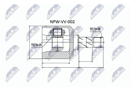 ШАРНИР РАВНЫХ УГЛОВЫХ СКОРОСТЕЙ NTY NPW-VV-002