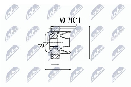 ШАРНИР РАВНЫХ УГЛОВЫХ СКОРОСТЕЙ NTY NPW-VV-006