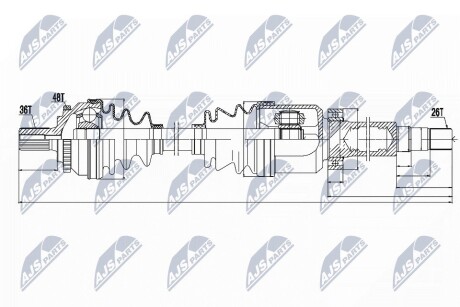 ПОЛУОСЬ NTY NPW-VV-011