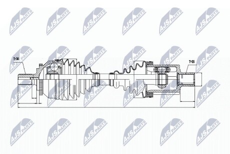 ПОЛУОСЬ NTY NPW-VV-018