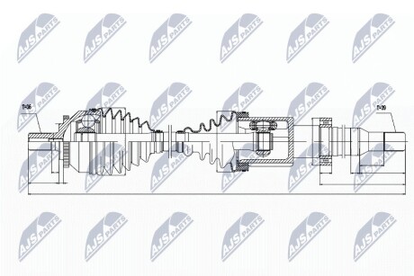 ПОЛУОСЬ NTY NPW-VV-019