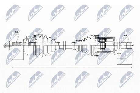 ПОЛУОСЬ NTY NPW-VV-022