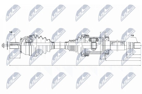 ПОЛУОСЬ NTY NPW-VV-026