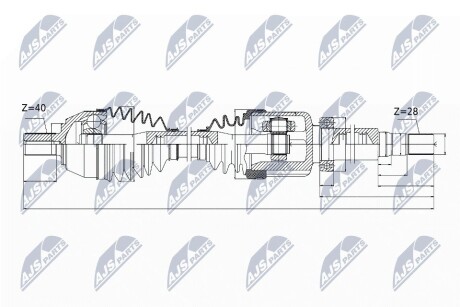 ПОЛУОСЬ NTY NPW-VV-044