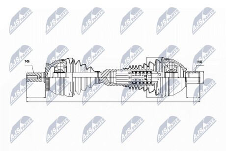 ПОЛУОСЬ NTY NPW-VV-047