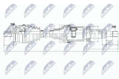 ПОЛУОСЬ NTY NPW-VV-065