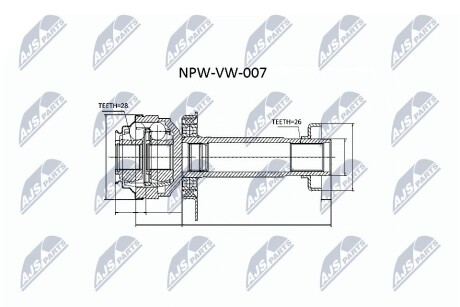 ШАРНИР РАВНЫХ УГЛОВЫХ СКОРОСТЕЙ NTY NPW-VW-007