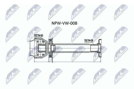 ШАРНИР РАВНЫХ УГЛОВЫХ СКОРОСТЕЙ NTY NPW-VW-008