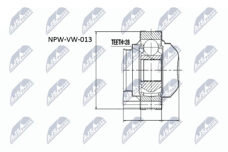 ШАРНИР РАВНЫХ УГЛОВЫХ СКОРОСТЕЙ NTY NPW-VW-013