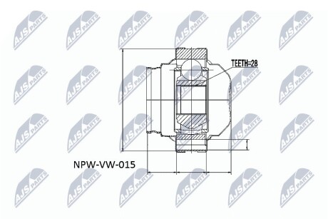 ШАРНИР РАВНЫХ УГЛОВЫХ СКОРОСТЕЙ NTY NPW-VW-015