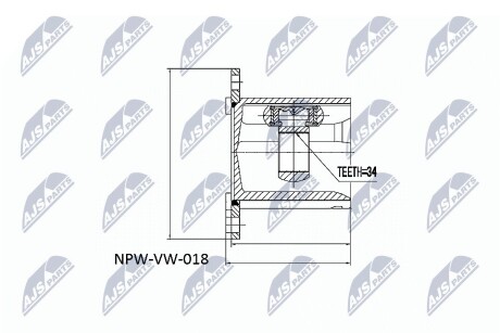 ШРКШ внутр. Audi A3 1.9/2.0Tdi 04-/VW Caddy 04- NTY NPW-VW-018