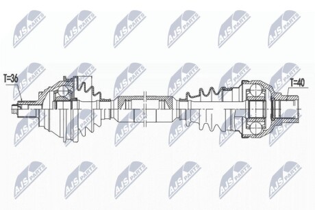 ПОЛУОСЬ NTY NPW-VW-175