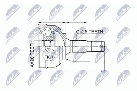 ШАРНИР РАВНЫХ УГЛОВЫХ СКОРОСТЕЙ NTY NPZ-CT-020