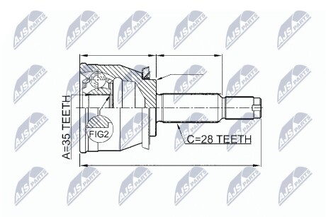 ШАРНИР РАВНЫХ УГЛОВЫХ СКОРОСТЕЙ NTY NPZ-DW-026