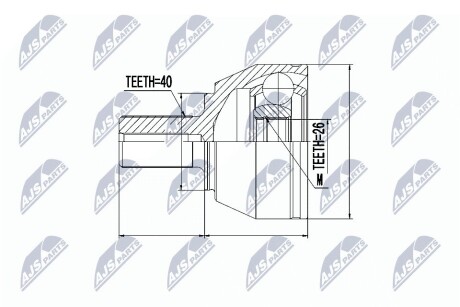 ШАРНИР РАВНЫХ УГЛОВЫХ СКОРОСТЕЙ NTY NPZ-FR-040