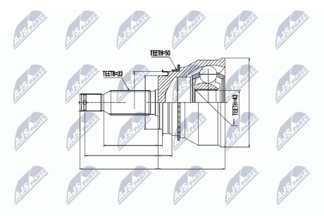 ШАРНИР РАВНЫХ УГЛОВЫХ СКОРОСТЕЙ NTY NPZ-MS-038