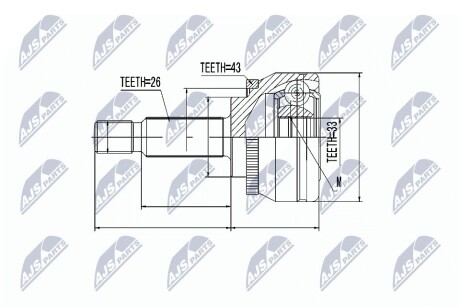 ШАРНИР РАВНЫХ УГЛОВЫХ СКОРОСТЕЙ NTY NPZ-MS-053