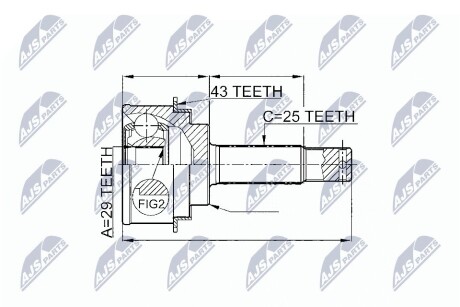 ШАРНИР РАВНЫХ УГЛОВЫХ СКОРОСТЕЙ NTY NPZ-MS-059