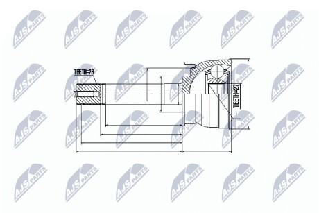 ШАРНИР РАВНЫХ УГЛОВЫХ СКОРОСТЕЙ NTY NPZ-NS-040