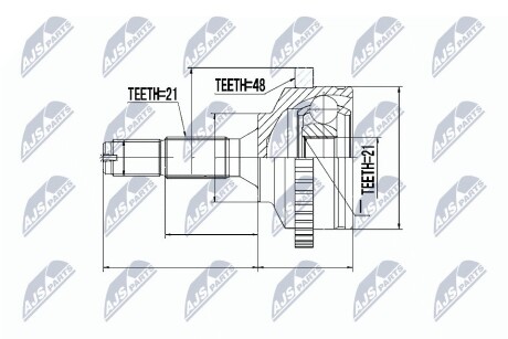 ШАРНИР РАВНЫХ УГЛОВЫХ СКОРОСТЕЙ NTY NPZ-PE-017