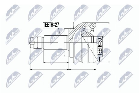 ШАРНИР РАВНЫХ УГЛОВЫХ СКОРОСТЕЙ NTY NPZ-SB-009