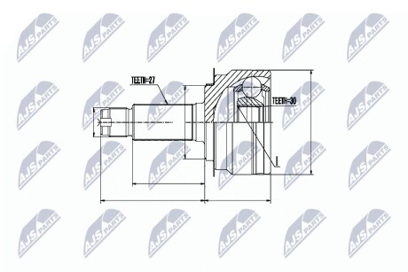 ШАРНИР РАВНЫХ УГЛОВЫХ СКОРОСТЕЙ NTY NPZ-SB-024