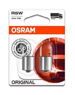 ЛАМПА R5W 24V 5W BA15s BLI STANDARD OSRAM 5627-02b (фото 1)