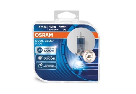 Лампа фарна H4 12V H4 12V 100/90W P43t COOL BLUE BOOST Next Gen компл. OSRAM 62193CBB-HCB