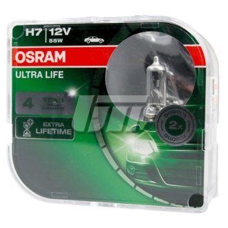 ЛАМПА H7 55W 12V PX26D 10X2BOX ULTRALIFE OSRAM 64210ULTHCB