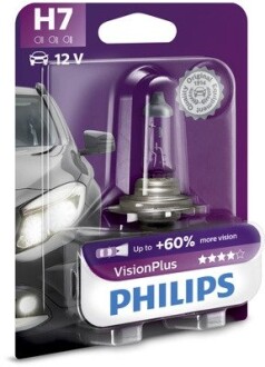 Автолампа VisionPlus H7 PX26d 55 W прозрачная PHILIPS 12972VPB1