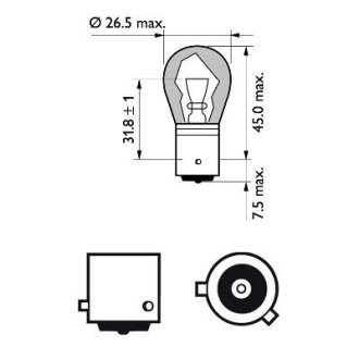 Лампа накаливания, фонарь указателя поворота PHILIPS 31117730