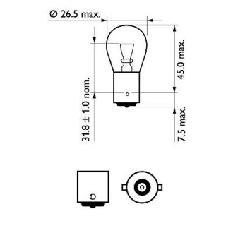 Автолампа 21W PHILIPS 36318030