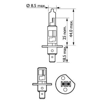 Автолампа галогенова 55W PHILIPS 36322728