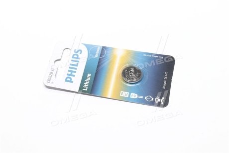 Батарейка CR1620 - 3.0V coin 1-blister (16.0x 2.0) - Lithium PHILIPS CR1620/00B