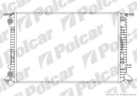 Радіатор охолодження Audi A4 1.8 TFSI/2.0 TDI 2007- POLCAR 133708-4 (фото 1)