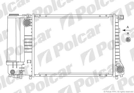 Радіатор охолодження Bmw 3/5 E36/E34 1.6/1.8 i POLCAR 200708A1