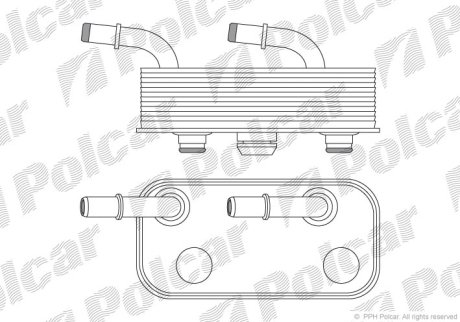 Радіатор масла BMW 3 (E46), X3 (E83), Z4 (E85) 1.6-3.0D 02.98-03.09 POLCAR 2008L8-1 (фото 1)