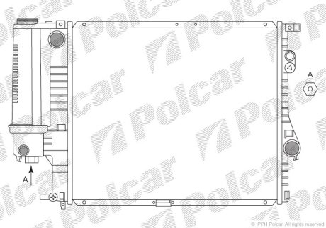 Радіатор основний BMW E39 520/523/528 96-00 POLCAR 201608-3