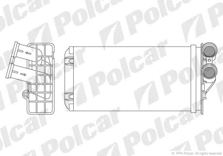 Радіатор пічки Peugeot 307 03-/Citroen C4 04- POLCAR 2329N8-1 (фото 1)
