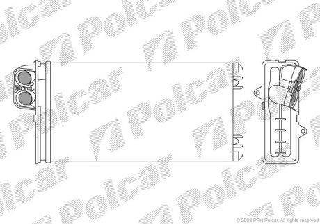 Радіатор пічки Citroen XM/Peugeot 605 89- POLCAR 2330N8-1