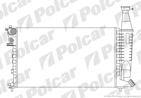 Радіатор охолодж. двигуна Citroen Berlingo 1.1/1.4/1.8 06.96- POLCAR 235008-2