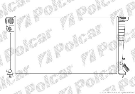 Радіатор охолодження Citroen Berlingo/Peugeot Partner 1.8/1.8D/1.9D 03.91-12.15 POLCAR 235008A8 (фото 1)