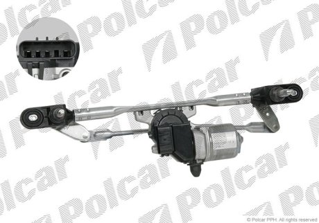 Механізм склоочисників з моторчиком POLCAR 3035ZWP1