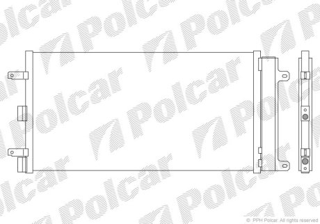 Радіатор кондиціонера Fiat Doblo 1.4/1.6/1.6CNG 10.01- POLCAR 3041K8C1 (фото 1)